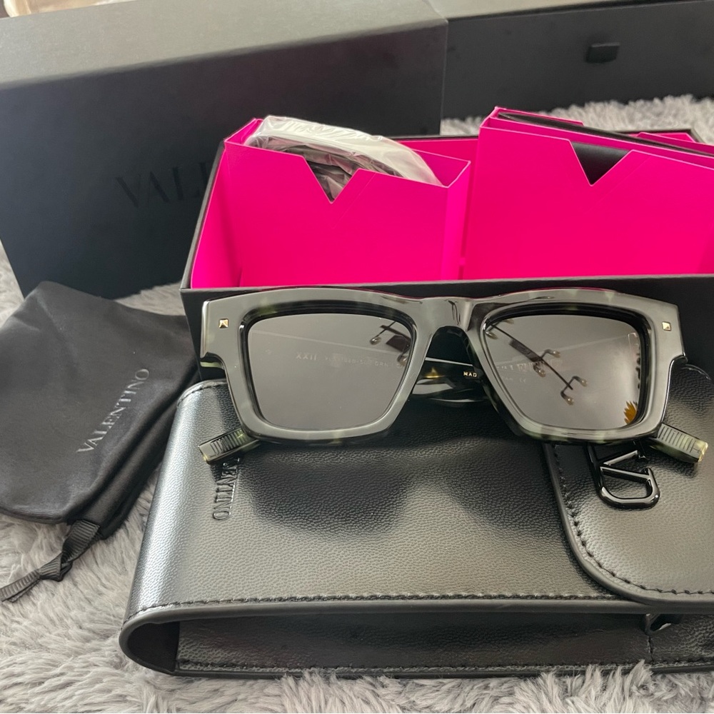 Valentino Gray and Black Sunglasses